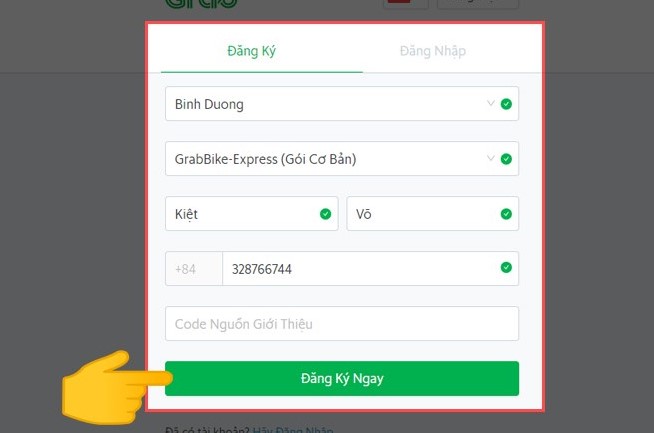 Cách đăng ký chạy Grab Online